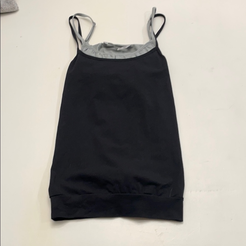 Athleta black and grey tank with attached Bra